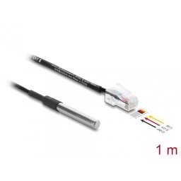 Senzor temperatura la RJ45 DS18B20 1m, Delock 91384