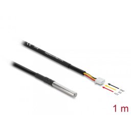 Senzor temperatura la 3 pini pin header DS18B20 1m, Delock 91386