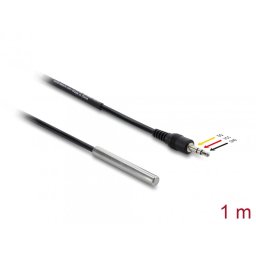 Senzor temperatura la 3.5 mm 3 pini stereo jack DS18B20 1m, Delock 91387