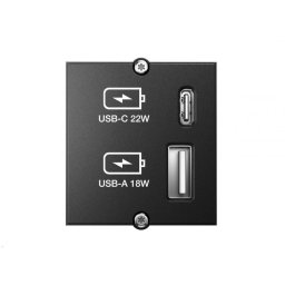 Modul custom incarcare 1 x USB-A + 1 x USB type C Negru, Bachmann 917.227