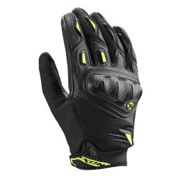 Manusi barbati Roadster vara piele/textil Ixon model Rise Air 2 MS culoare: negru/galben - degete tactile
