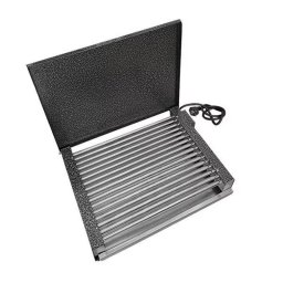 Gratar electric Rubino 2200W, Capac, 44.5x33x10 cm, Tuburi inoxidabile, Negru