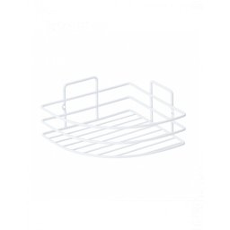 Etajera colt pentru baie Metalife DB-715, 18x18x8 cm, Metal, Alb