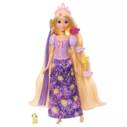 Prințese Disney: Păpușa magică Rapunzel cu lumini