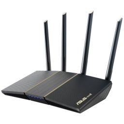 Router wireless ASUS RT-AX57 AX3000, Dual-Band, 4x LAN, 1x WAN, Wi-Fi 6, Negru