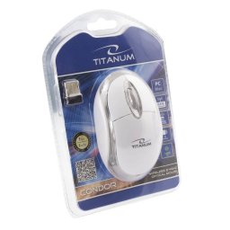 Mouse Titanum Condor USB, Wireless, 1000 DPI, 3 butoane, Alb
