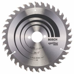 Panza de ferastrau circular Optiline Wood, 190 x 30 mm, 36 dinti