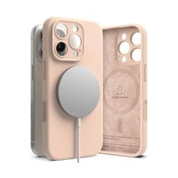 Husa Ringke iPhone 16 Pro Case Silicone Magnetic Pink Sand