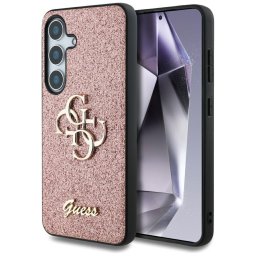 Husa Husa pentru Samsung Galaxy S25 - Guess Glitter Script Big 4G Logo (GUHCS25SHG4SGP) - Pink
