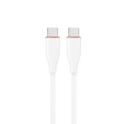 CABLU alimentare si date GEMBIRD, pt. smartphone, USB 2.0 Type-C (T) la USB 2.0 Type-C (T), 60W, 1.5m, protectie silicon, alb, "CC-USB2S-CMCM-1.5M-W" (timbru verde 0.08 lei)