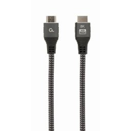 CABLU video GEMBIRD, HDMI (T) la HDMI (T), 1m, HDMI 2.1, premium, conectori auriti, rez max 8K (7680 x 4320) la 60 Hz, 6mm diam, cupru, braided bumbac, negru, "CCB-HDMI8K-1M" (timbru verde 0.18 lei)