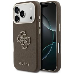 Husa Husa pentru iPhone 17 Pro Max - Guess Hardcase Resin Logo (GUHCP17X5PS4RGGW) - Brown