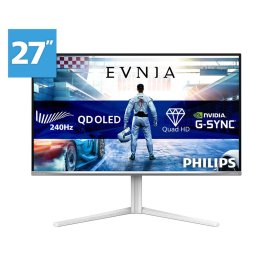 Monitor LED Philips Evnia 6000 27M2N6501L/00 computer monitor 67.3 cm (26.5") 2560 x 1440 pixels Quad HD QD-OLED White