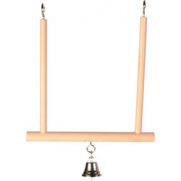 Balansoar din lemn suspendat cu clopoțel 12x13cm