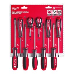 Trusa profesionala cu 10 surubelnite Tri-Lobe, maner ergonomic, varf magnetic - Milwaukee MLWK-4932471808