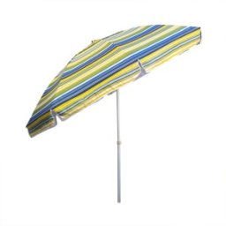 Umbrela Protectie Solara, Diametru 2.4 m, cu Inclinare si Cosulet, Structura Metalica, Verde / Albastru
