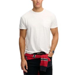 SUPERDRY T-Shirt D1 Cotton Classic Linen Pkt M1012371A k3y lime white