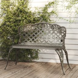 Banca de gradina, verde, 108 cm, aluminiu turnat GartenMobel Dekor
