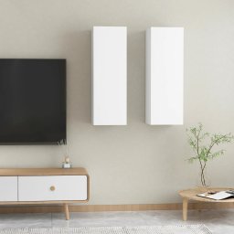 Comode TV, 2 buc., alb, 30,5x30x90 cm, PAL GartenMobel Dekor