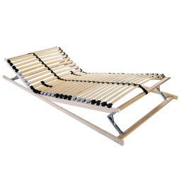 Baza cu lamele Maro, negru si gri 70 x 190 cm Lemn si Metal GartenMobel Dekor