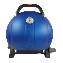 Gratar portabil O-Grill 900 albastru, compact, cu maner si termometru