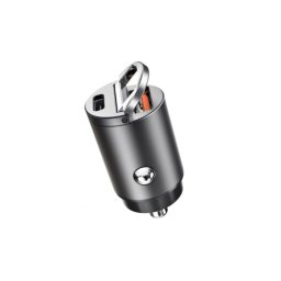 Incarcator auto mini 100W cu USB QC4.0 si USB-C PD 30W, carcasa metalica