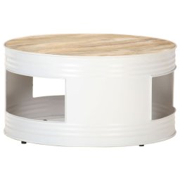 Masuta de cafea, alb, 68 x 68 x 36 cm, lemn masiv de mango GartenMobel Dekor