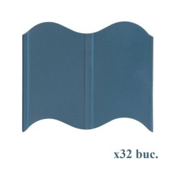 Bordura gazon din plastic, verde albastriu, set 32 buc, 5.1 m x 120 mm, Strend Pro GartenVIP DiyLine