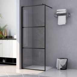 Paravan dus walk-in, negru, 100x195 cm, sticla ESG transparenta GartenMobel Dekor