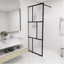 Paravan de dus walk-in, negru, 80x195 cm, sticla securizata GartenMobel Dekor