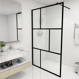 Paravan de dus walk-in, negru, 115x195 cm, sticla securizata GartenMobel Dekor
