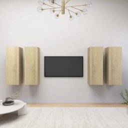 Dulapuri TV 4 buc. stejar Sonoma 30,5x30x90 cm, lemn prelucrat GartenMobel Dekor