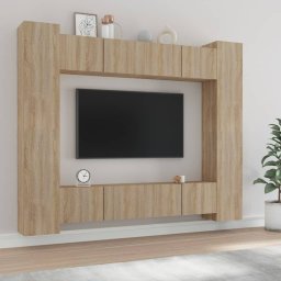 Set dulap TV, 8 piese, stejar sonoma, lemn prelucrat GartenMobel Dekor