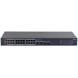 Switch PoE Dahua cu 28 porturi, 24 PoE, 2 SFP, 375W, cloud, CS4228-24GT-375