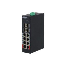 Switch PoE Dahua cu 12 porturi, 8x RJ45 PoE, 4x SFP, 120W, cloud