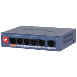 Switch PoE Dahua cu 6 porturi, 4 PoE 60W, cloud managed si VLAN