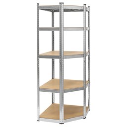 Raft metalic de colt Rebel, 5 polite MDF reglabile, 175 kg/polita, 180 cm