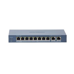 Switch PoE Hikvision cu 8 porturi PoE, 2 uplink Gigabit, 110W