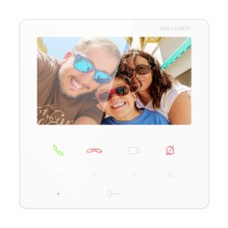 Monitor videointerfon Hikvision 4.3 inch touch, WiFi, PoE, alb DS-KH6110-WE1