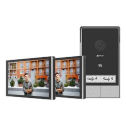 Kit video interfon EZVIZ pentru 2 familii, 2 monitoare tactile 7 inch, 2K