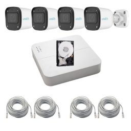 Sistem supraveghere Uniarch cu 4 camere IP 2MP PoE, microfon si HDD 500GB