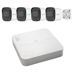 Sistem supraveghere Uniarch cu 4 camere IP 2MP Full HD, PoE si microfon