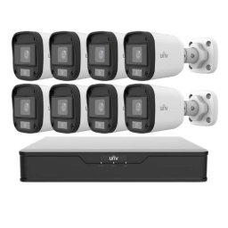 Sistem supraveghere Uniview cu 8 camere 5MP, vedere color noaptea si DVR 8 canale