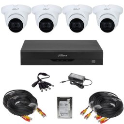 Sistem supraveghere Dahua cu 4 camere 2MP, microfon, DVR 4 canale, HDD 500GB