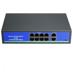 Switch PoE BestNPS cu 8 porturi PoE + 2 Gigabit, 120W, 250 m