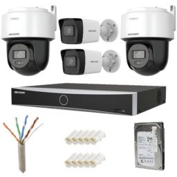 Sistem supraveghere IP Hikvision 4 camere 4MP PoE, NVR, HDD 500GB