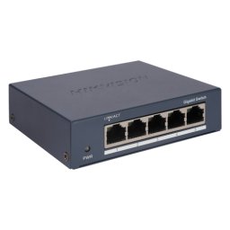 Switch Gigabit Hikvision cu 5 porturi RJ45, carcasa metalica, 10 Gbps
