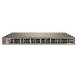 Switch Tenda cu 48 porturi RJ45 Gigabit si 2 sloturi SFP Gigabit, 1U