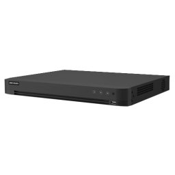 DVR Hikvision AcuSense 16 canale 4K cu 16 canale IP, 2xSATA si alarma