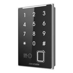 Cititor de acces Hikvision cu amprenta, cod QR, MIFARE si tastatura